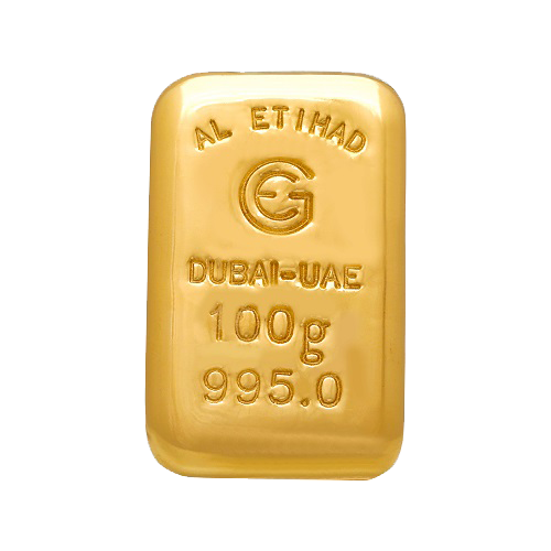 DG 100 Gram Gold Casted Bar 24k (99.9%)